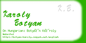 karoly botyan business card